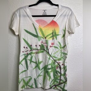 Anchor Blue Sunset Floral V-Neck Tee